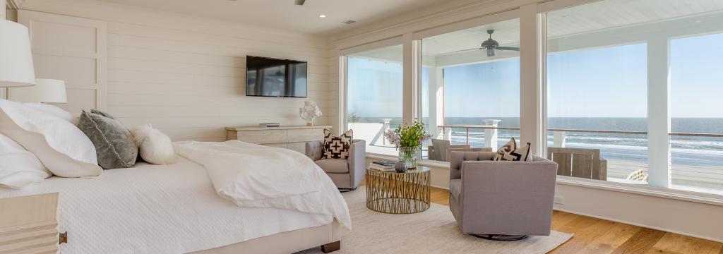 Bedroom in an Oceanfront Isle of Palms Vacation Rental